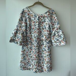 NWT Zara floral dress size med  shift dress ruffle sleeve never worn retail $50